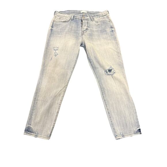 7 For All Mankind Jeans Women 31 Denim Josefina Button Fly Stretch Distressed - Picture 1 of 15
